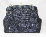 Vintage evening bag with chain handle and metal chainmail covering
