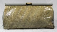 Vintage Jane Shilton beige snakeskin clutch bag